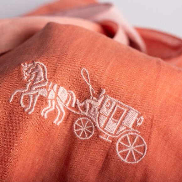 Coach Scarf | Long Scarf in Gradient Pink | Lightweight Designer Summer Scarf - Picture 8 of 9